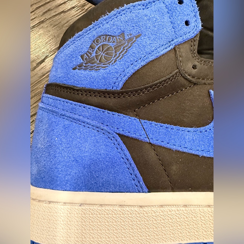 Nike air Jordan 1 Retro high OG size 8.5 Black/Royal Blue-white - Picture 2 of 11